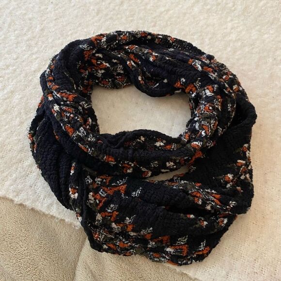 Deena & Ozzy Black and Orange Boho Infinity Scarf - Picture 1 of 5